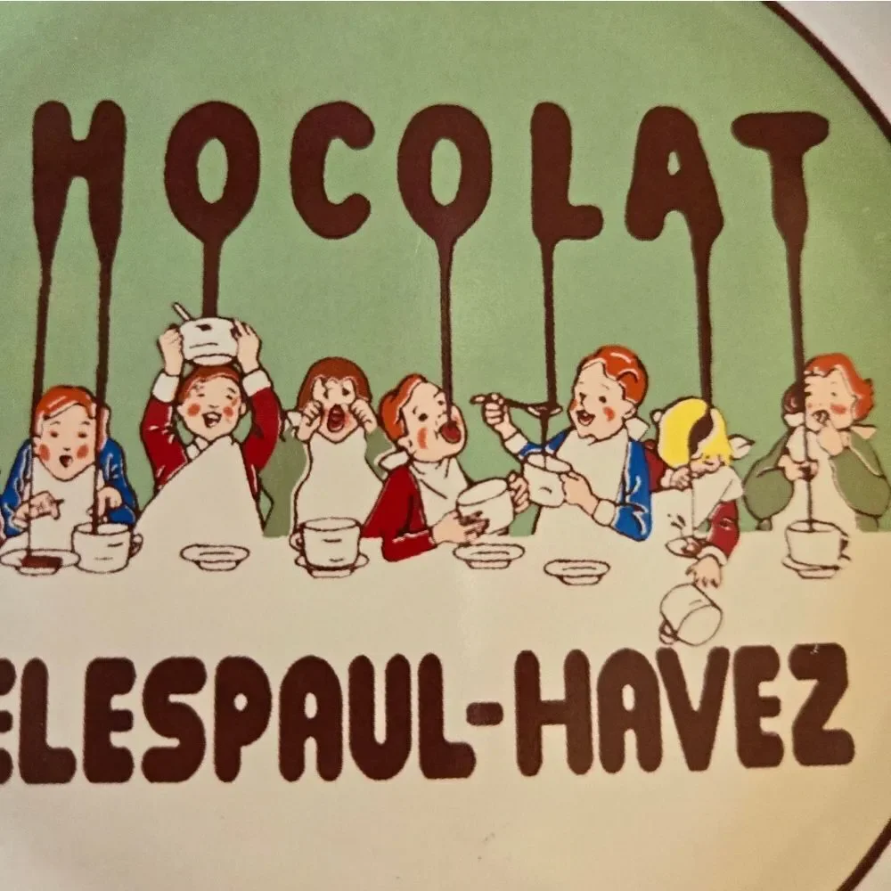 Pottery Barn Ceramic Chocolate Dessert Plate, Green Chocolat Delespaul-Havez - Picture 3 of 6